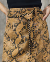 Womens Snake-Print Leather Skirt - Special Collection - Brown 63_747H500_CAF181314_4