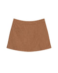 Womens Suede Leather Mini Skirt - Brown 63_747H750_CAF181421_3
