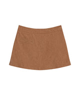 Womens Suede Leather Mini Skirt - Brown 63_747H750_CAF181421_3