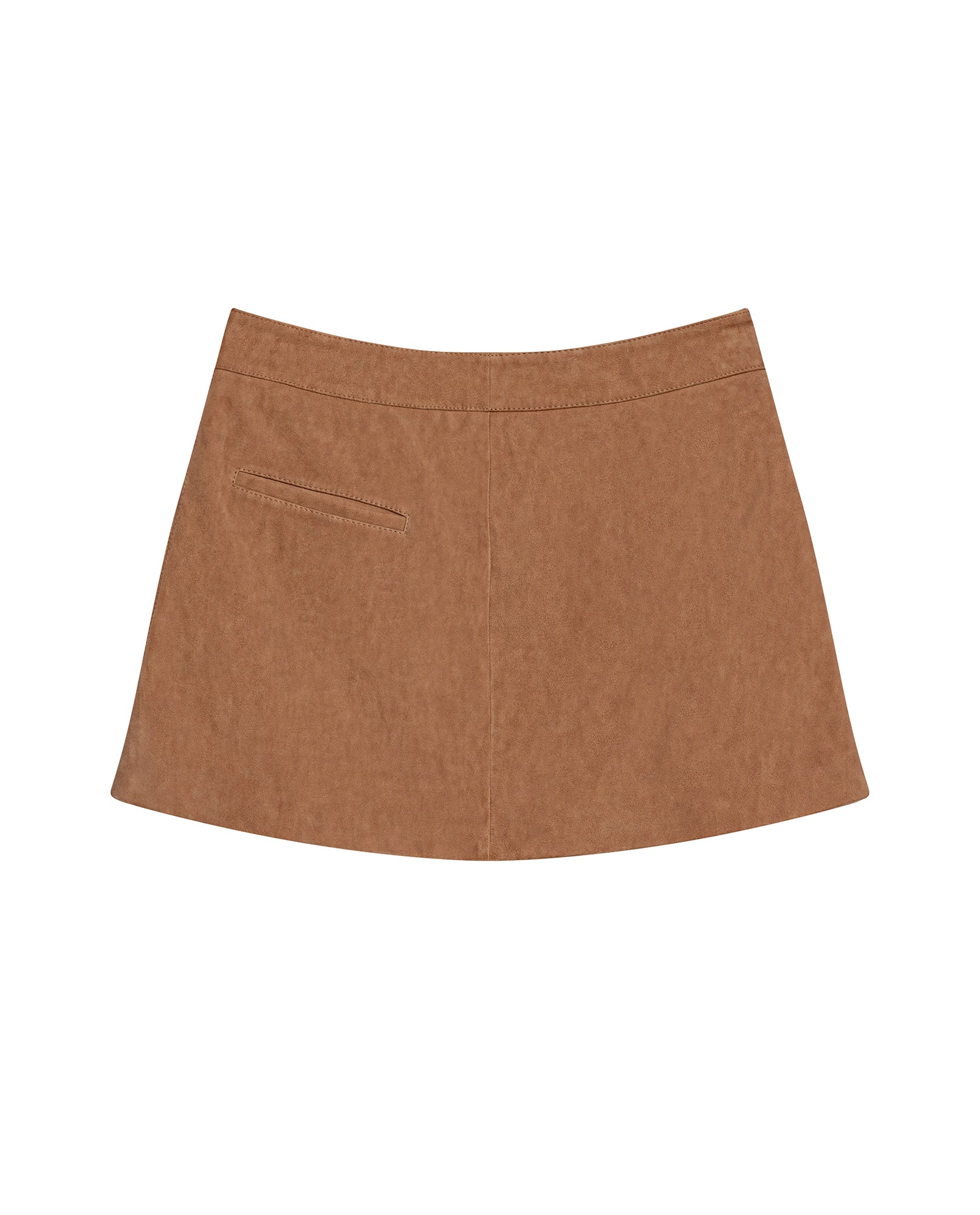Womens Suede Leather Mini Skirt - Brown 63_747H750_CAF181421_3