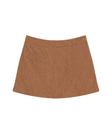 Womens Suede Leather Mini Skirt - Brown 63_747H750_CAF181421_3