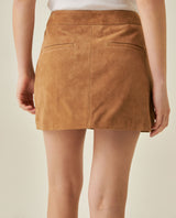 Womens Suede Leather Mini Skirt - Brown 63_747H750_CAF181421_6