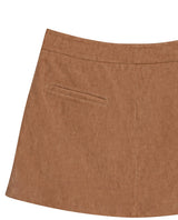 Womens Suede Leather Mini Skirt - Brown 63_747H750_CAF181421_8