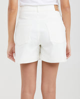 Women's High-Waisted Mid-Thigh Sartorial Bermuda Shorts in Cotton-Elastane - 4
