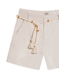 Womens Shorts Straight Silhouette High Rise Cotton Viscose Linen Blend - Beige 63_751H000_BEI124301_8