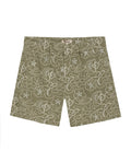 Womens Shorts Chino Straight Silhouette Rayon Linen Blend Continuous Flower Embroidery - Green 63_751H001_VER170619_3