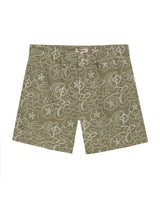 Womens Shorts Chino Straight Silhouette Rayon Linen Blend Continuous Flower Embroidery - Green 63_751H001_VER170619_3