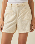 Womens Eyelet Cotton Shorts - White 63_751H700_BLA110601_0
