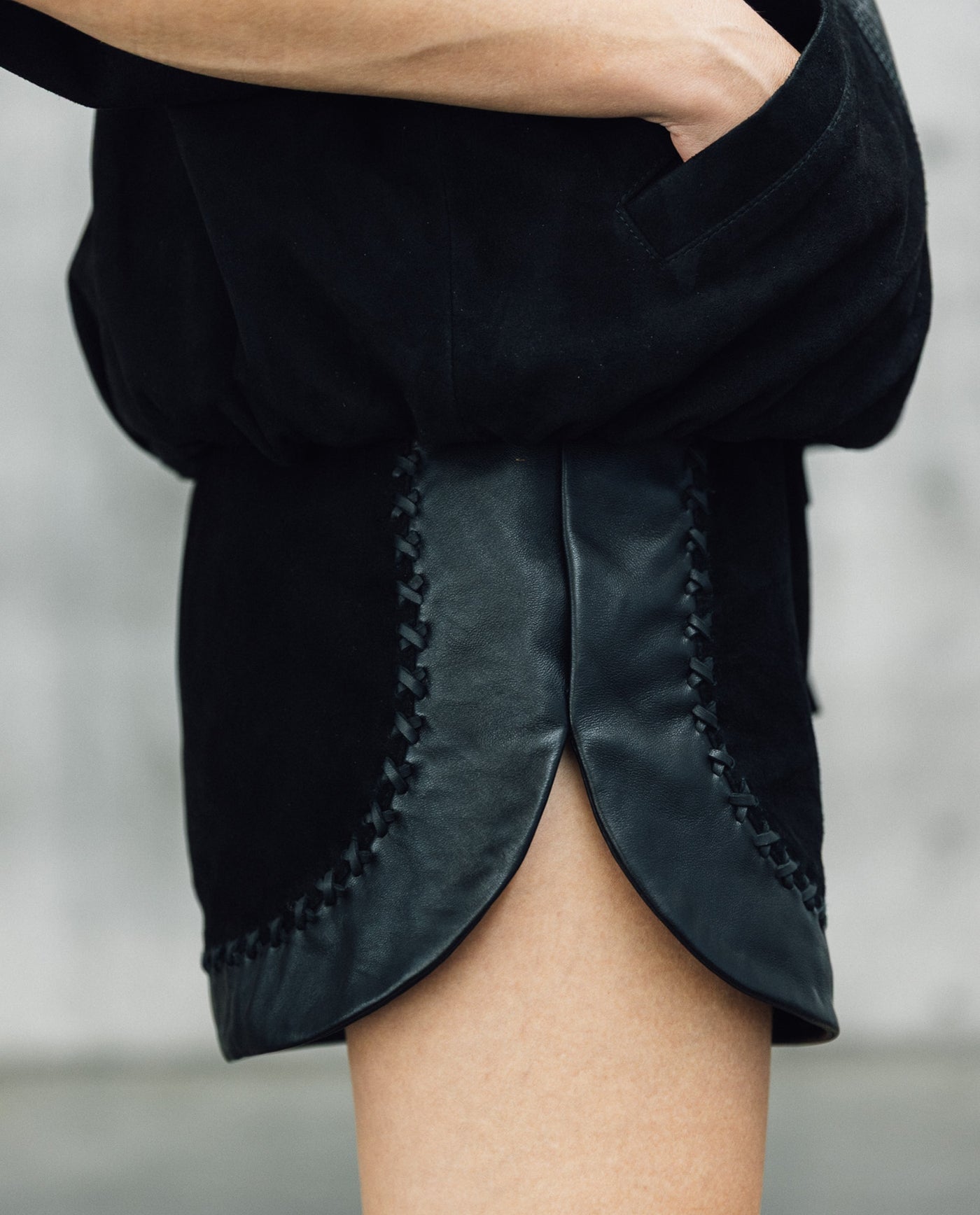 Womens Sheepskin Leather Shorts - Special Collection - Black 63_757H501_NEG194007_4