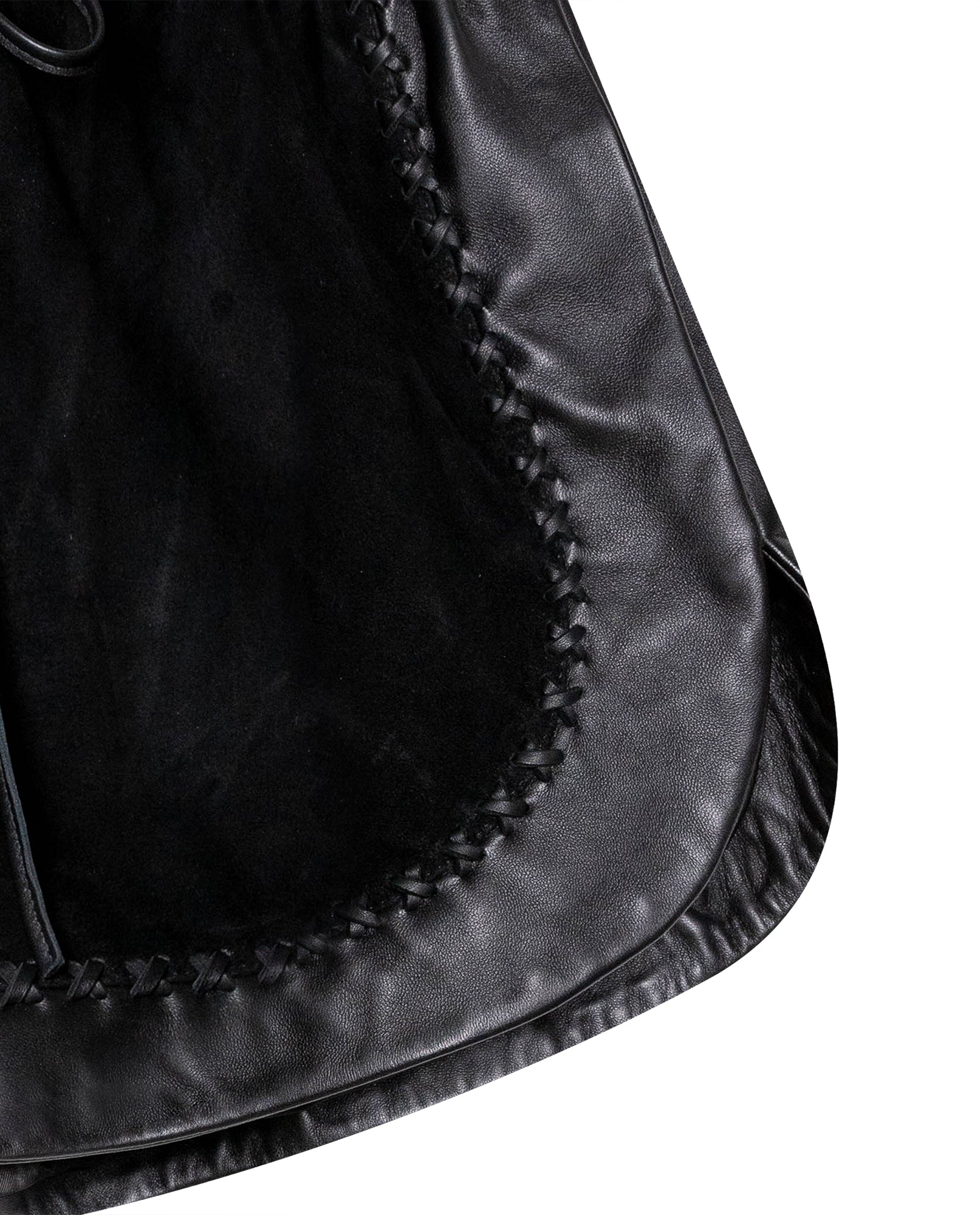 Womens Sheepskin Leather Shorts - Special Collection - Black 63_757H501_NEG194007_8
