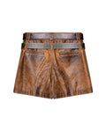 Womens Sheepskin Leather Distressed Shorts - Special Collection - Brown 63_757H503_CAF191325_7