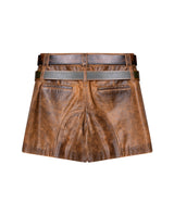 Womens Sheepskin Leather Distressed Shorts - Special Collection - Brown 63_757H503_CAF191325_7