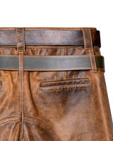 Womens Sheepskin Leather Distressed Shorts - Special Collection - Brown 63_757H503_CAF191325_8