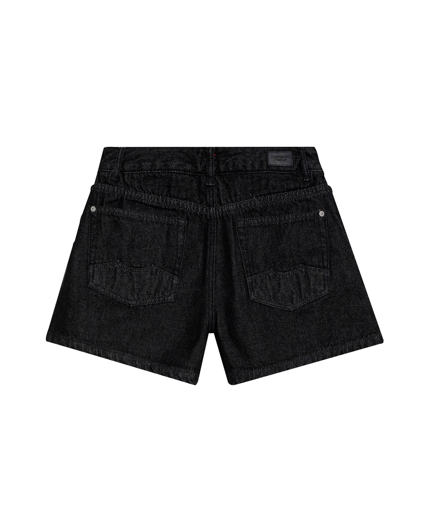 Women's Black Denim Studded Shorts in Lyocell-Cotton Blend, Majestic - 6