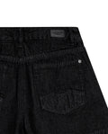 Women's Black Denim Studded Shorts in Lyocell-Cotton Blend, Majestic - 7