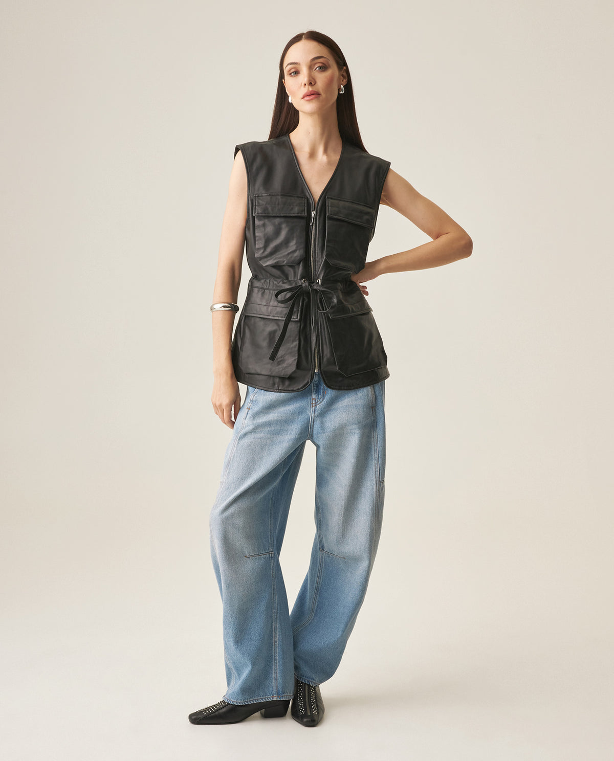 Women´s Leather Vest - Black 63_767H400_NEG194007_0