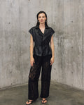 Womens Sheepskin Leather Oversized Vest - Special Collection - Black 63_767H500_NEG194007_3