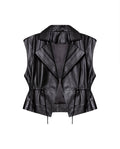 Womens Sheepskin Leather Oversized Vest - Special Collection - Black 63_767H500_NEG194007_4