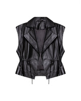 Womens Sheepskin Leather Oversized Vest - Special Collection - Black 63_767H500_NEG194007_4