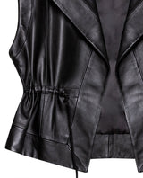 Womens Sheepskin Leather Oversized Vest - Special Collection - Black 63_767H500_NEG194007_5