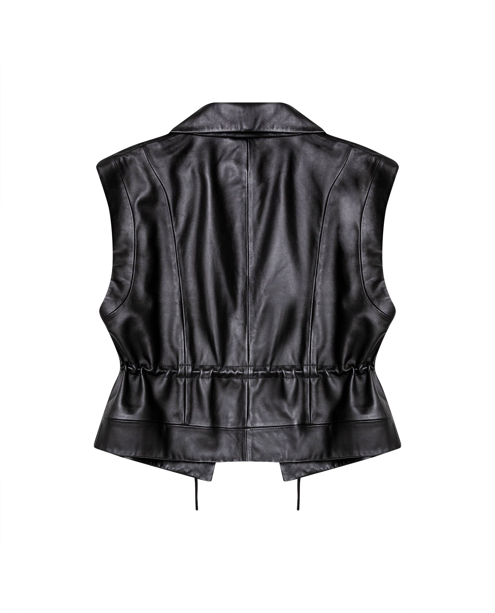 Womens Sheepskin Leather Oversized Vest - Special Collection - Black 63_767H500_NEG194007_6