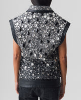 Womens Lambskin Leather Sleeveless Embellished Vest - Special Collection - Black 63_767H502_NEG194007_7