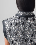 Womens Lambskin Leather Sleeveless Embellished Vest - Special Collection - Black 63_767H502_NEG194007_8
