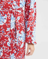 Women's Short Wrap Dress with Side Tie and Floral Maxi Print in Rayon - 3