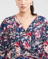 Women's Wrap-Style Maxi Dress with Spot Print and Lurex in Rayon-Lurex - 2