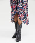 Women's Wrap-Style Maxi Dress with Spot Print and Lurex in Rayon-Lurex - 4