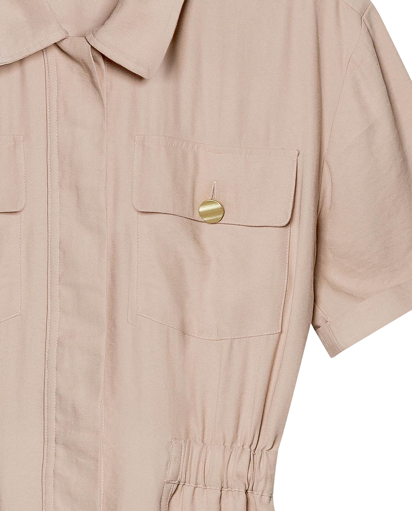 Womens Dress Short Semi-Wide Shirt Style Rayon Blend - Beige 63_771H002_BEI140002_8