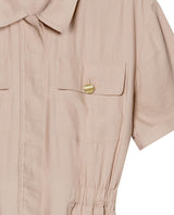 Womens Dress Short Semi-Wide Shirt Style Rayon Blend - Beige 63_771H002_BEI140002_8