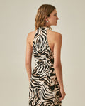 Womens Dress Midi Slit Semi-Fitted Viscose–Rayon Animal Print Halter Neck - Raw 63_771H003_CRU114302_6