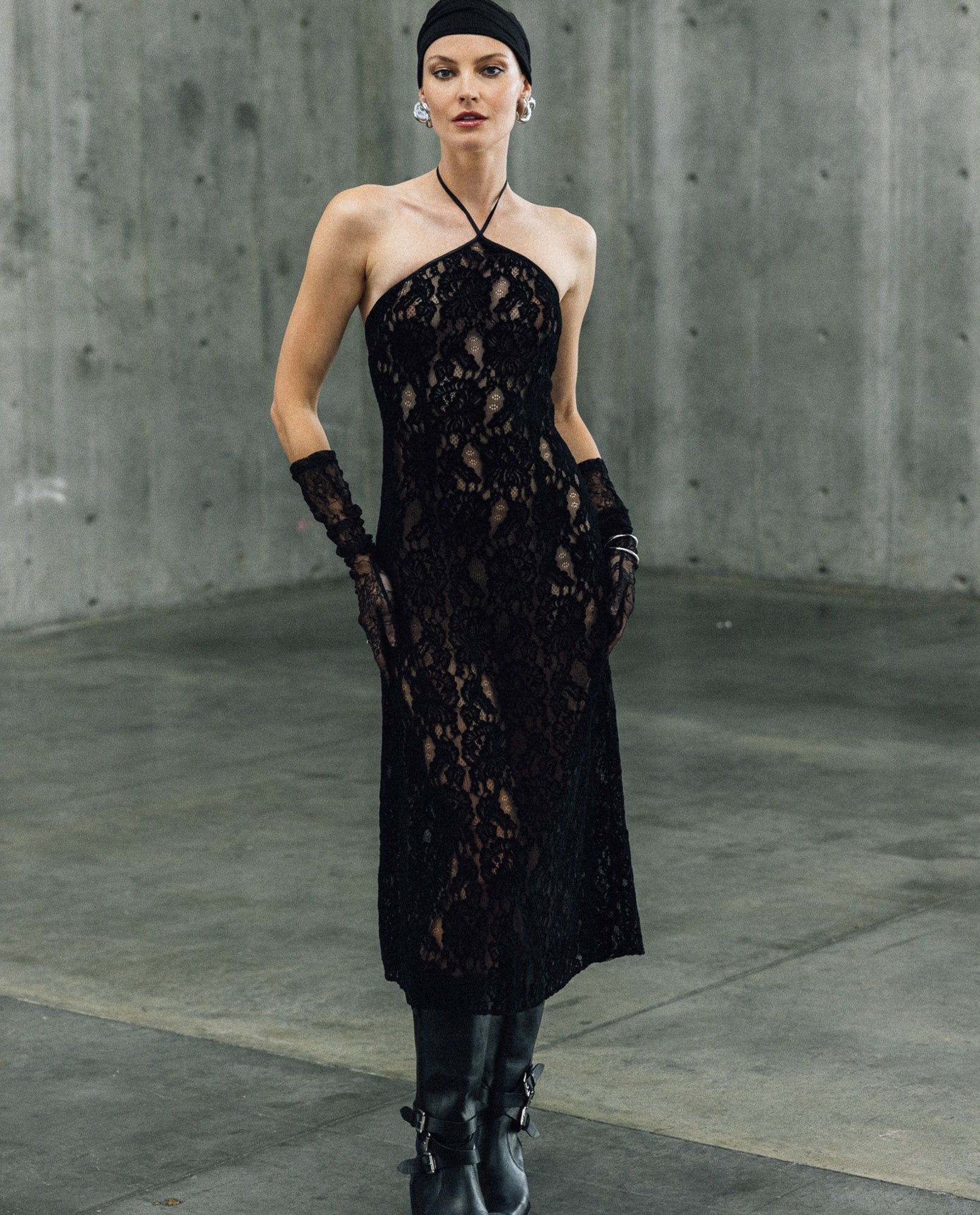 Womens Halter Neck Dress - Special Collection - Black 63_774H500_NEG194007_3