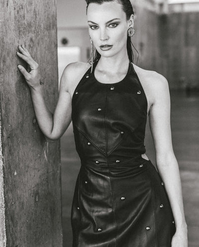 Womens Sheepskin Leather Fitted Dress - Special Collection - Black 63_777H500_NEG194007_0