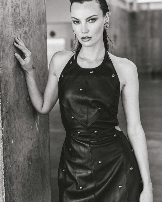Womens Sheepskin Leather Fitted Dress - Special Collection - Black 63_777H500_NEG194007_0