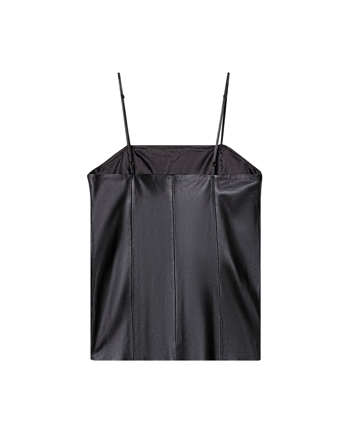 Womens Lambskin Leather Straight Cut Dress - Special Collection - Black 63_777H501_NEG194007_7