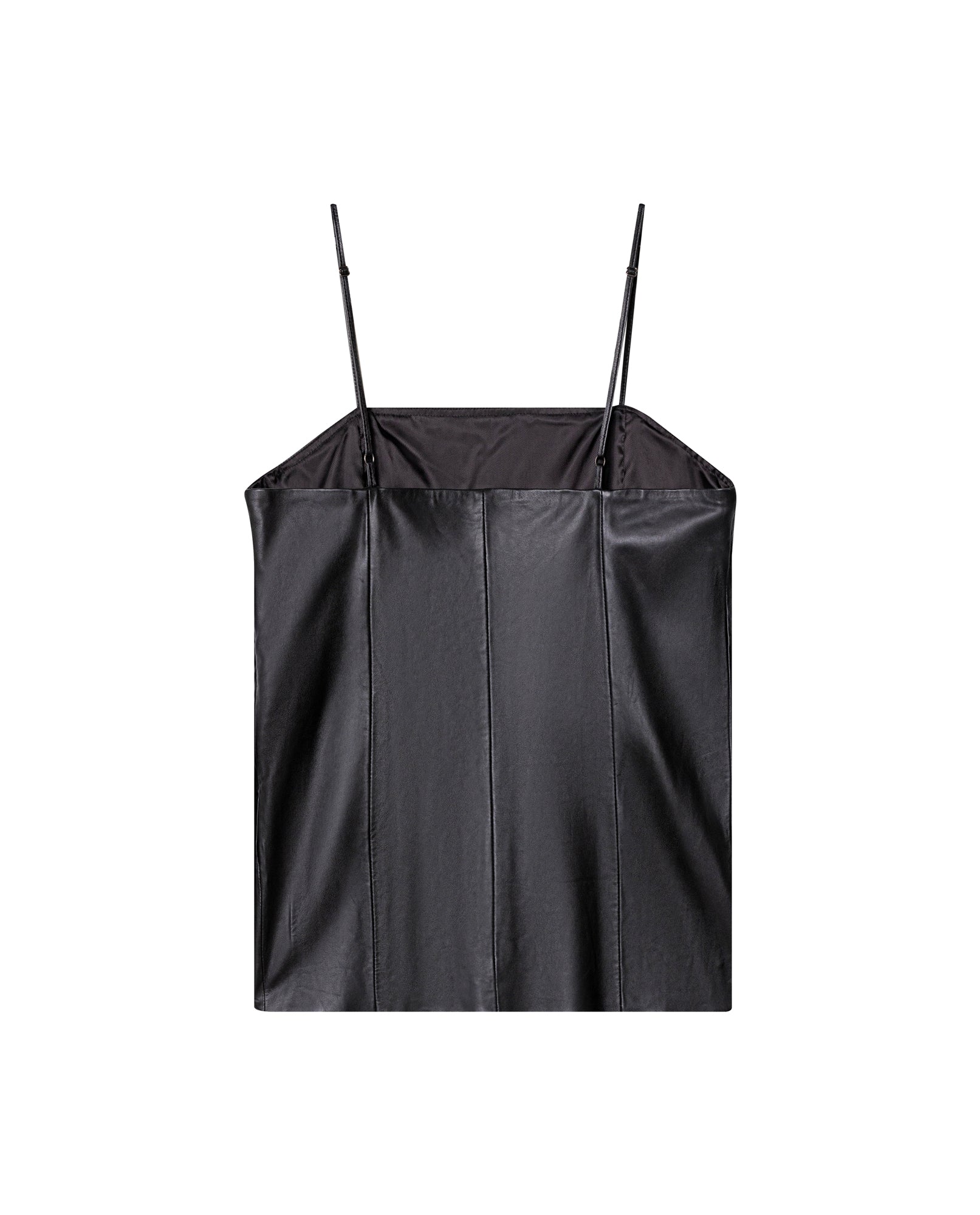 Womens Lambskin Leather Straight Cut Dress - Special Collection - Black 63_777H501_NEG194007_7
