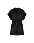 Women's Black Denim Short Dress in Lyocell-Rayon Blend, Splendor - 1