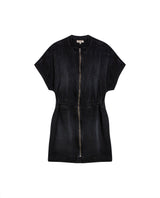Women's Black Denim Short Dress in Lyocell-Rayon Blend, Splendor - 1