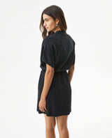 Women's Black Denim Short Dress in Lyocell-Rayon Blend, Splendor - 5