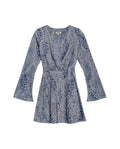 Women's Lurex Animal Print Bell Sleeve Short Dress in Polyester Blend - 2
