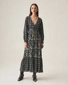 Women´s Long Printed Dress - Black 63_779H001_NEG194004_0