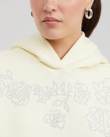 Women's Loose Fit Hoodie with Heat-Applied Studs in Cotton-Polyester Fleece - 2