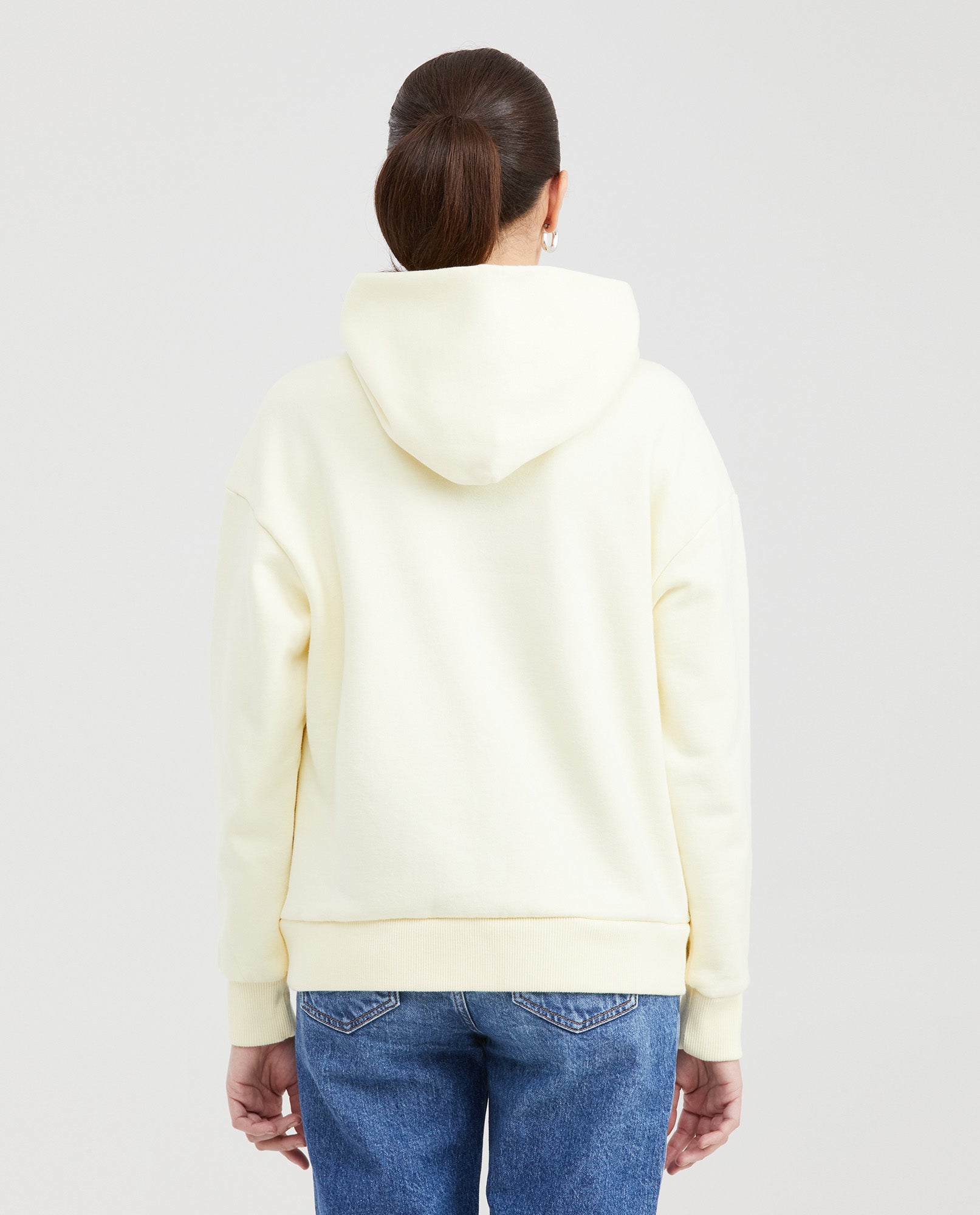 Women's Loose Fit Hoodie with Heat-Applied Studs in Cotton-Polyester Fleece - 4