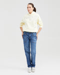Women's Loose Fit Hoodie with Heat-Applied Studs in Cotton-Polyester Fleece - 7