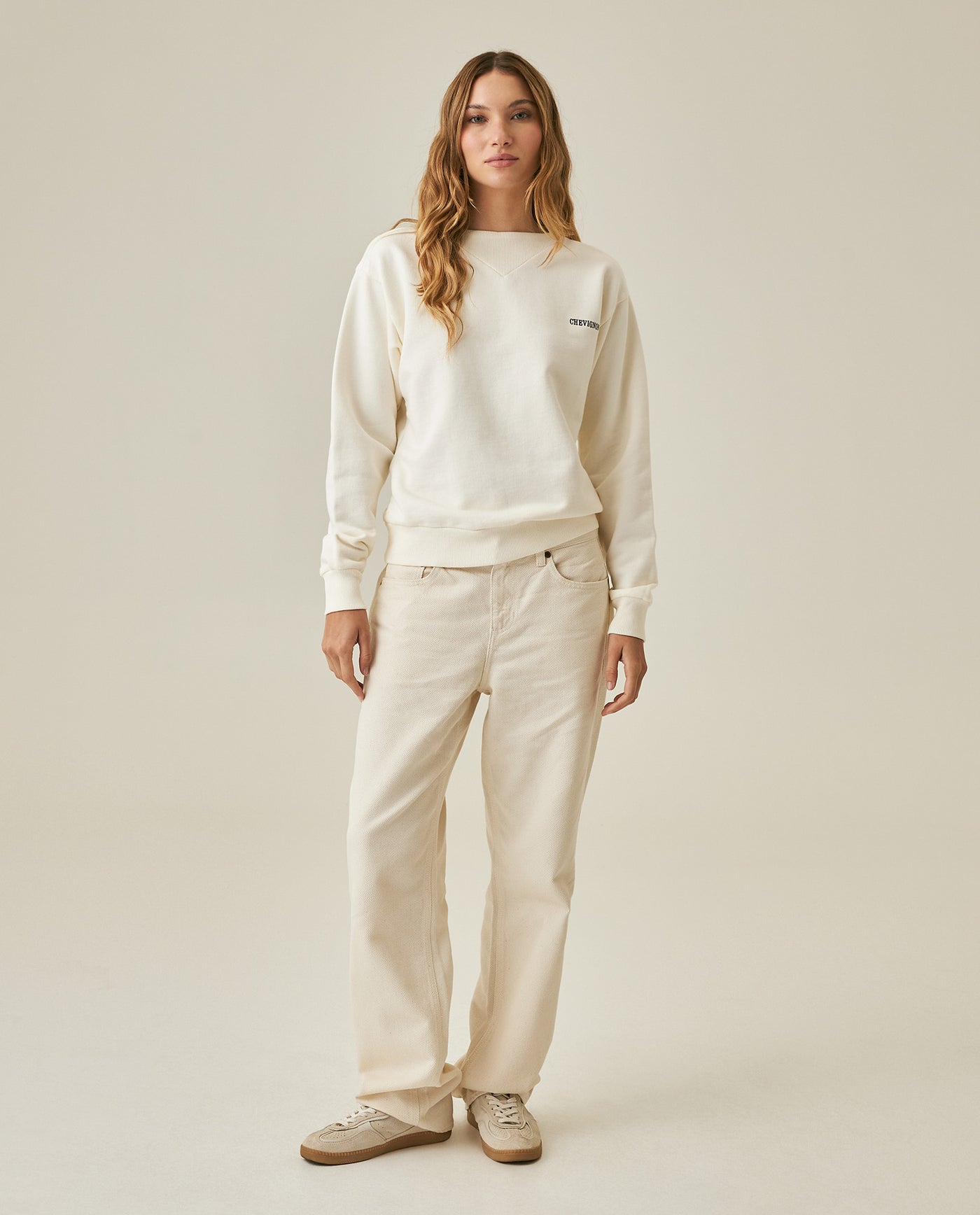 Womens Sweatshirt Closed Wide Silhouette Cotton Blend - Raw 63_781H000_CRU110606_4