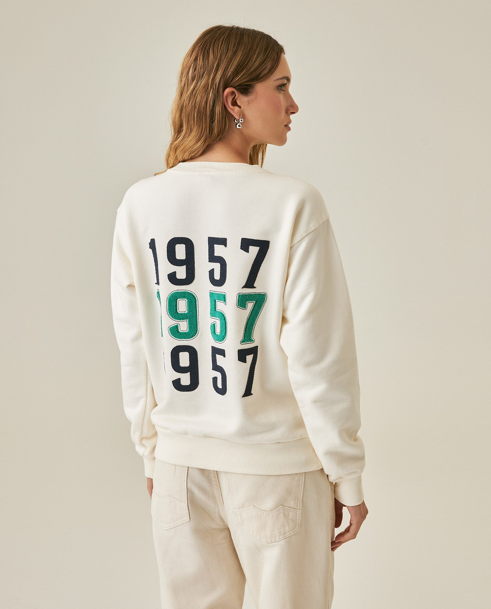 Womens Sweatshirt Closed Wide Silhouette Cotton Blend - Raw 63_781H000_CRU110606_6