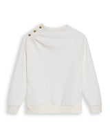Womens Sweatshirt Closed Crewneck Cotton Blend Dual Jersey-Piqué Texture - Raw 63_781H002_CRU120000_3