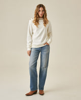 Womens Sweatshirt Closed Crewneck Cotton Blend Dual Jersey-Piqué Texture - Raw 63_781H002_CRU120000_4